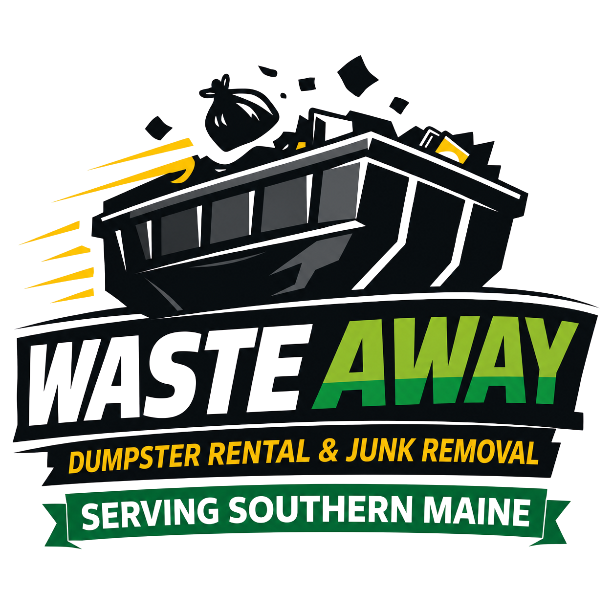 Waste Away dumpster rental and junk removal, serving Southern Maine
